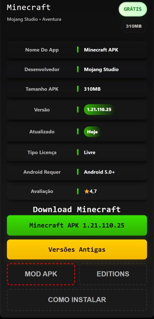 minecraft apk download