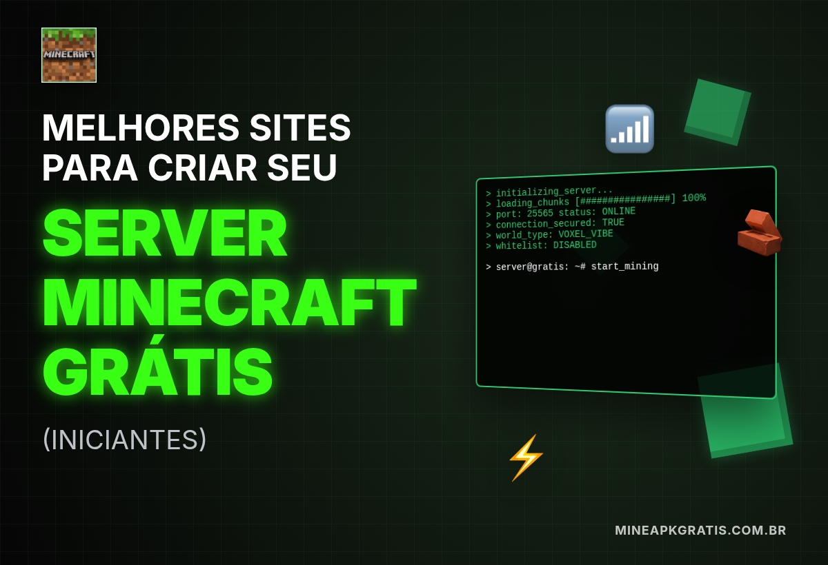 Server Minecraft grátis Melhores sites para criar seu primeiro servidor grátis